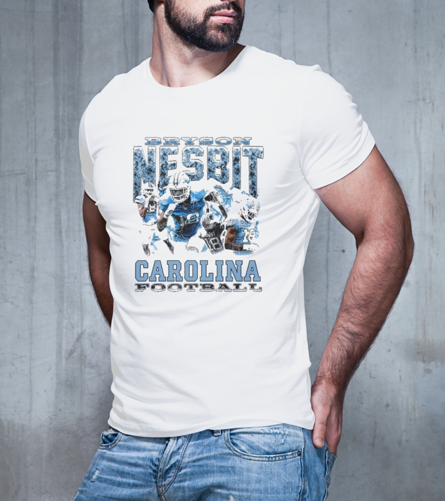 Bryson Nesbit Carolina Football Vintage Graphic Blue And Black T-Shirt
