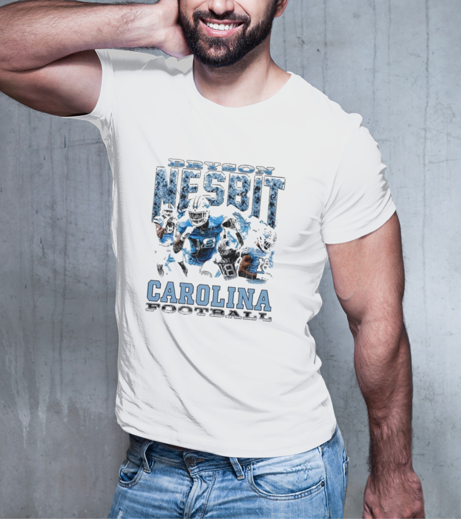 Bryson Nesbit Carolina Football Vintage Graphic Blue And Black T-Shirt
