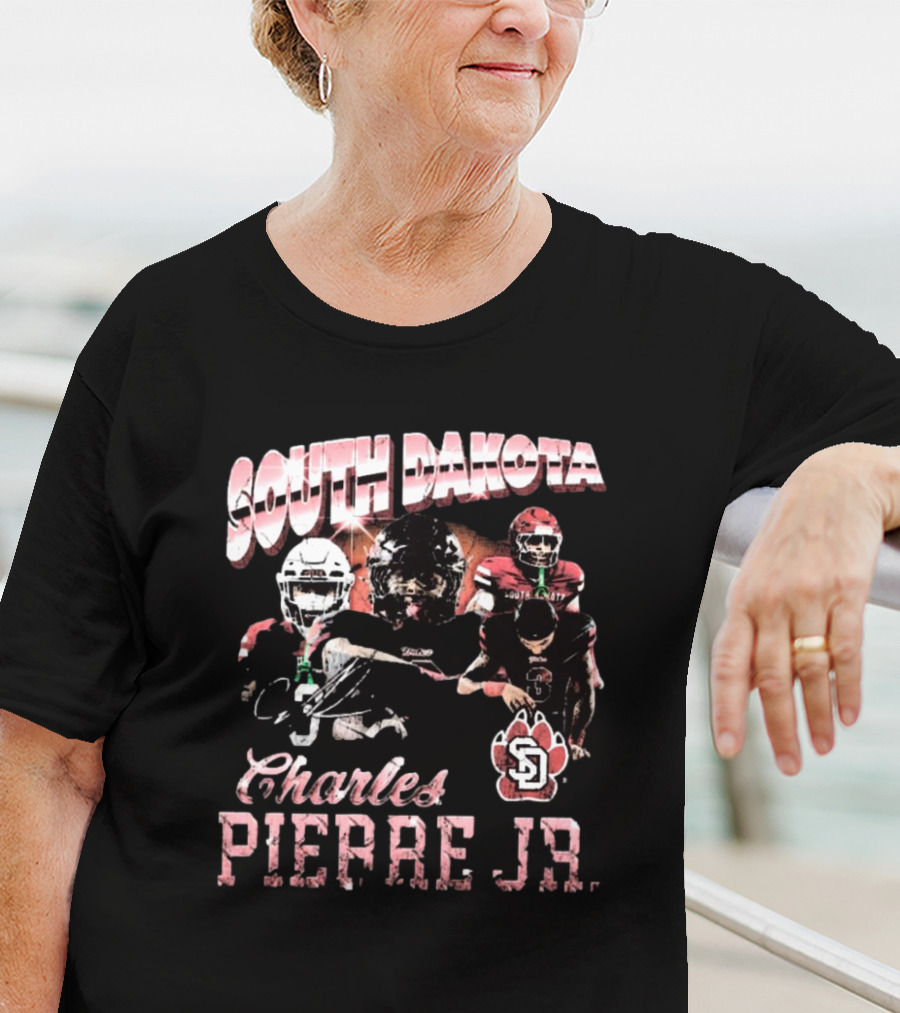 South Dakota Charles Pierre Jr. 90s Football Legacy T-Shirt