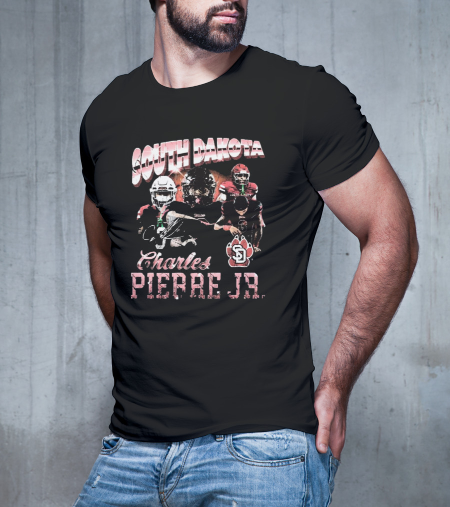 South Dakota Charles Pierre Jr. 90s Football Legacy T-Shirt