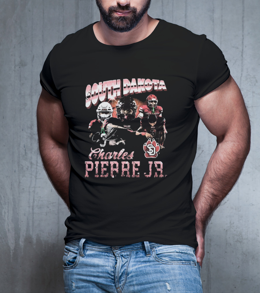 South Dakota Charles Pierre Jr. 90s Football Legacy T-Shirt