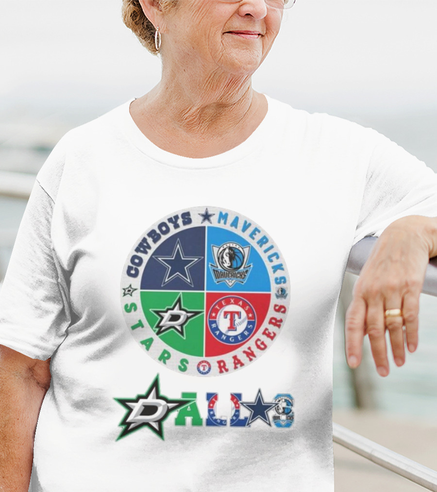 Cowboys Mavericks Rangers Stars Dallas Logo T-Shirt