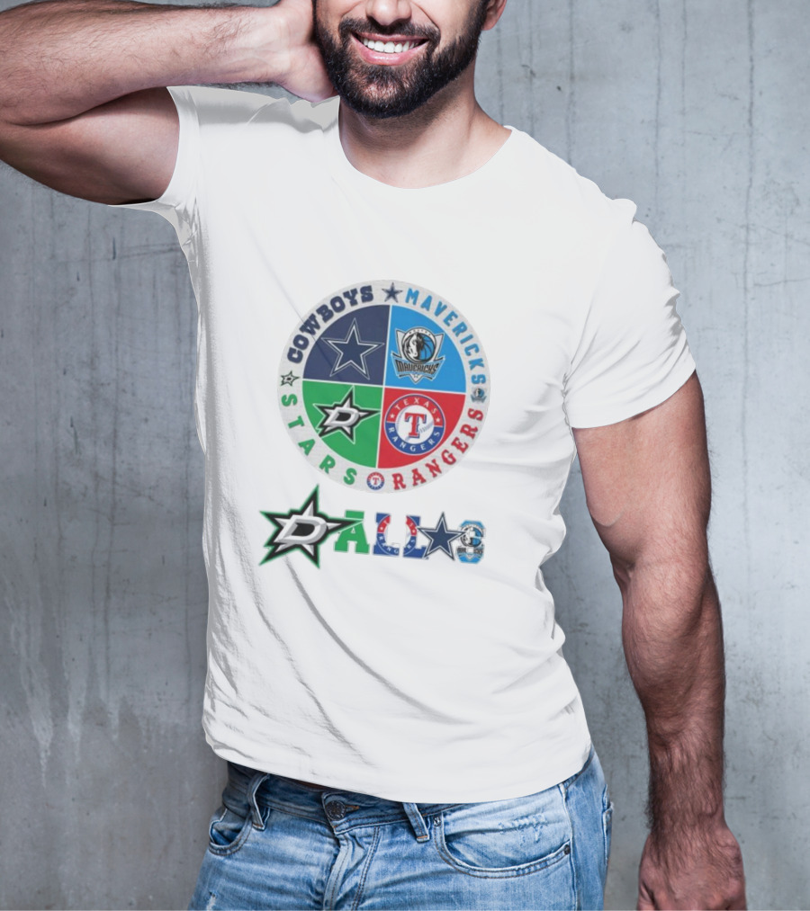 Cowboys Mavericks Rangers Stars Dallas Logo T-Shirt