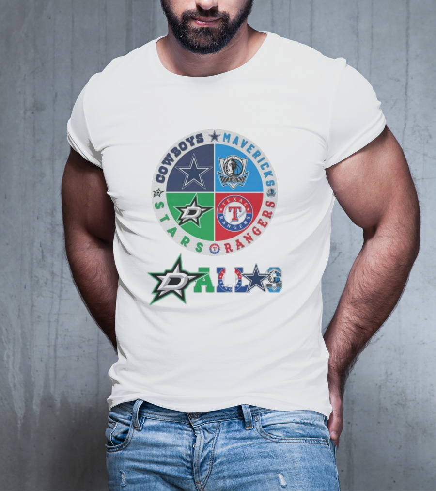 Cowboys Mavericks Rangers Stars Dallas Logo T-Shirt