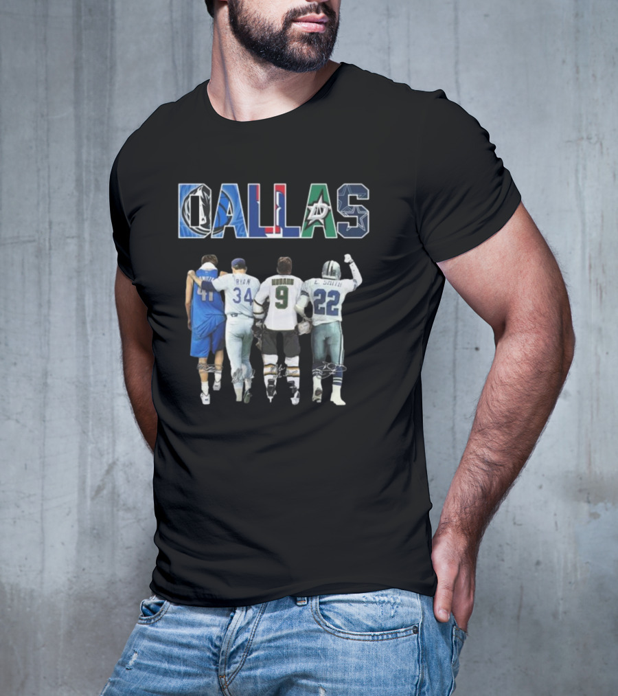 Dallas Mavericks Texas Rangers Dallas Stars Dallas Cowboys Legend Signatures T-Shirt