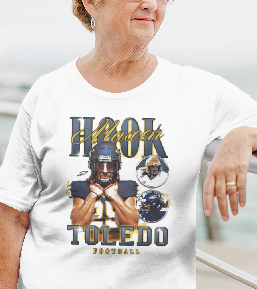 Maxen Hook Toledo Rockets Football Player Action Montage T-Shirt
