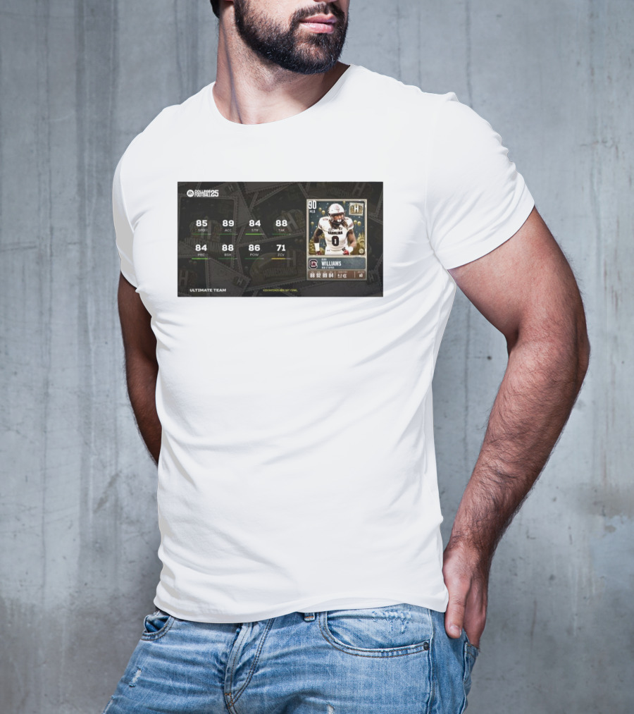 South Carolina Gamecocks Debo Williams Run Stopper Homecoming Key Ratings Madden NFL 25 Ultimate Team T-Shirt