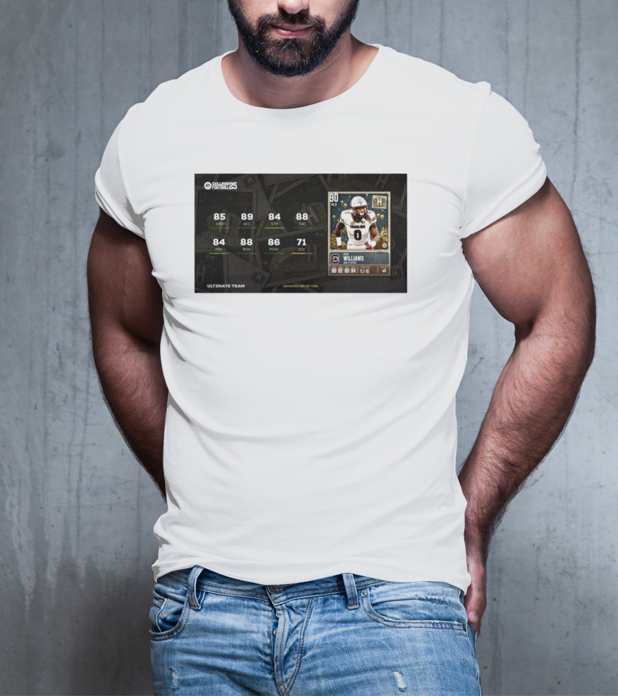 South Carolina Gamecocks Debo Williams Run Stopper Homecoming Key Ratings Madden NFL 25 Ultimate Team T-Shirt