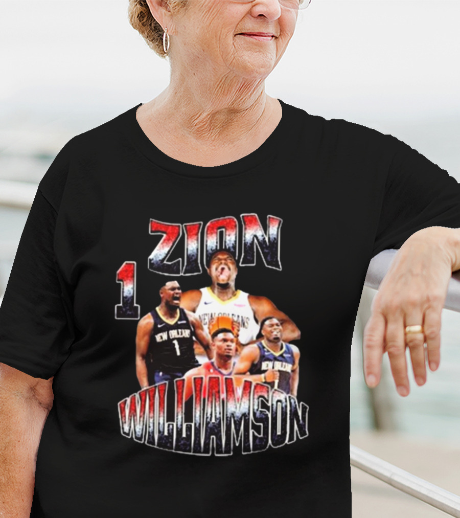 Zion Williamson Number 1 New Orleans Pelicans Player Collage T-Shirt