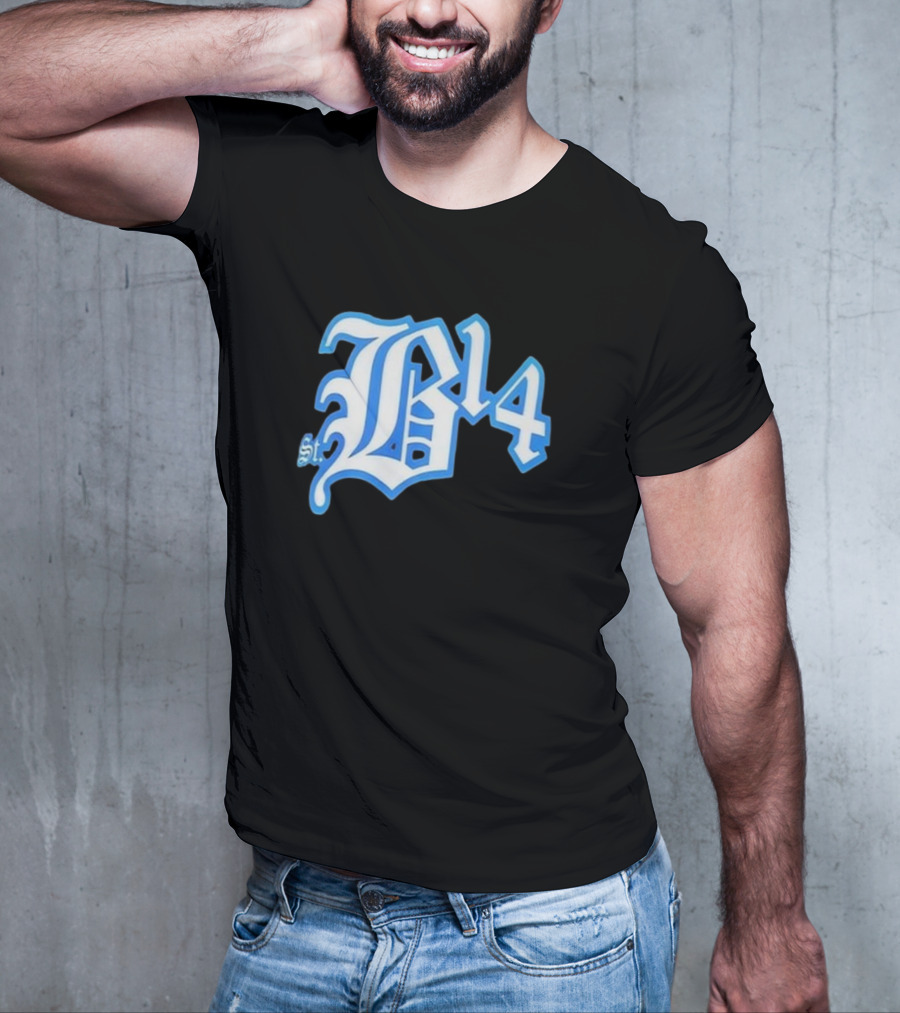 Amon-Ra St Brown Detroit B14 St. Iconic Blue Font T-Shirt