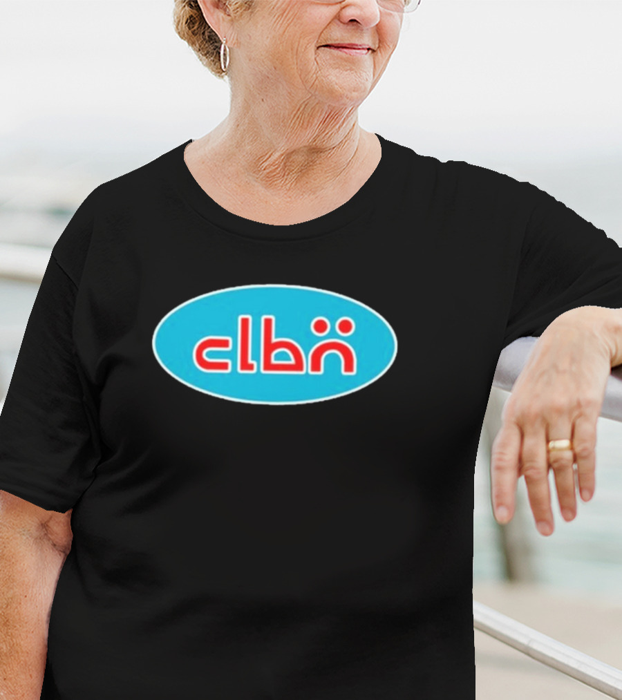 Clbn Logo Design Blue Oval Text T-Shirt
