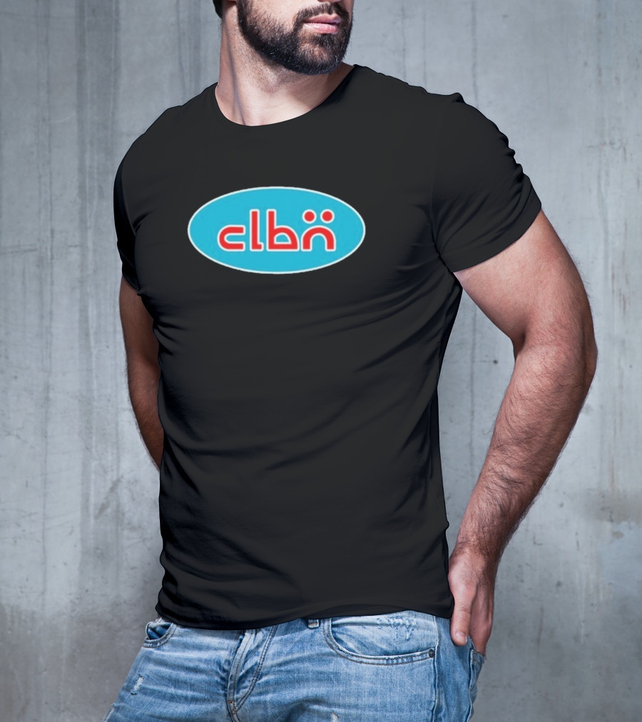 Clbn Logo Design Blue Oval Text T-Shirt
