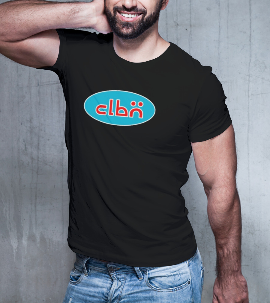 Clbn Logo Design Blue Oval Text T-Shirt