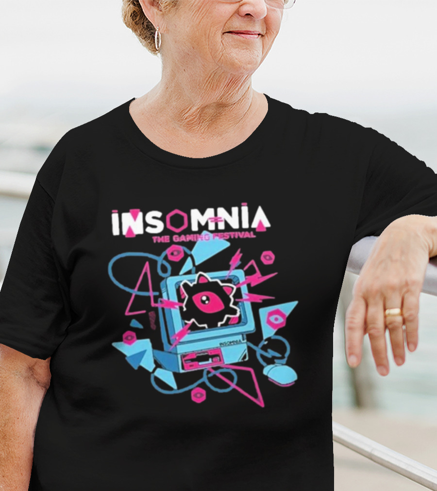 Insomnia The Gaming Festival I72 Retro Computer Neon Graphics T-Shirt