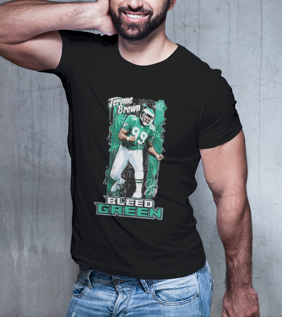 Jerome Brown Bleed Green 99 Football Legend T-Shirt