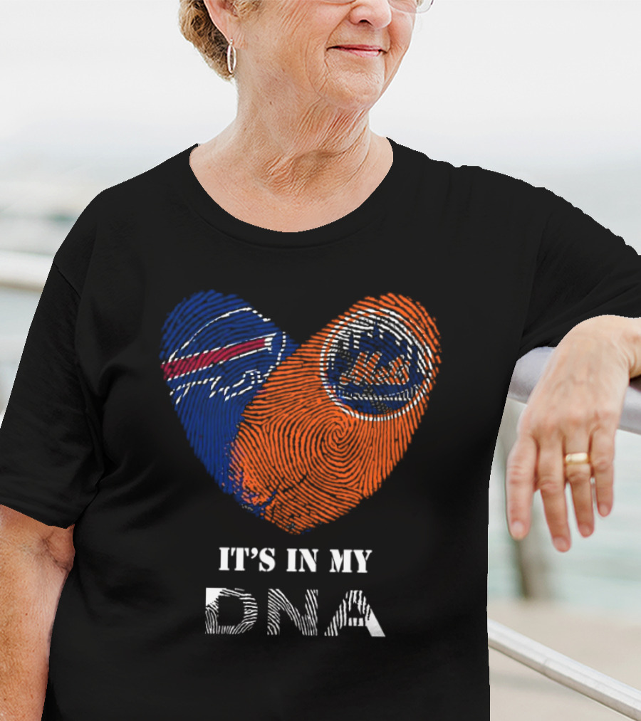 Buffalo Bills New York Mets It's In My DNA Heart T-Shirt