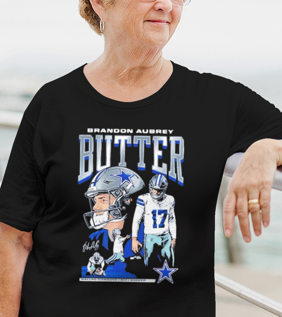Brandon Aubrey Butter Dallas Cowboys NFL Vintage Football Player T-Shirt