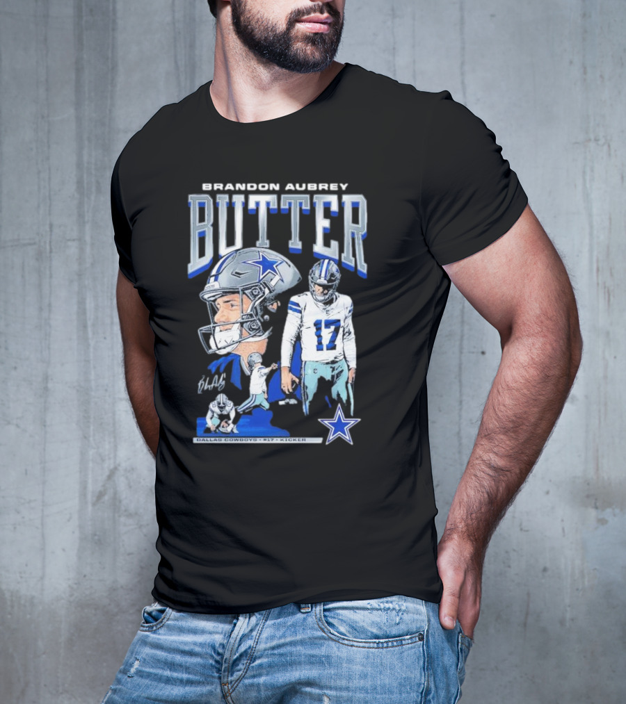 Brandon Aubrey Butter Dallas Cowboys NFL Vintage Football Player T-Shirt