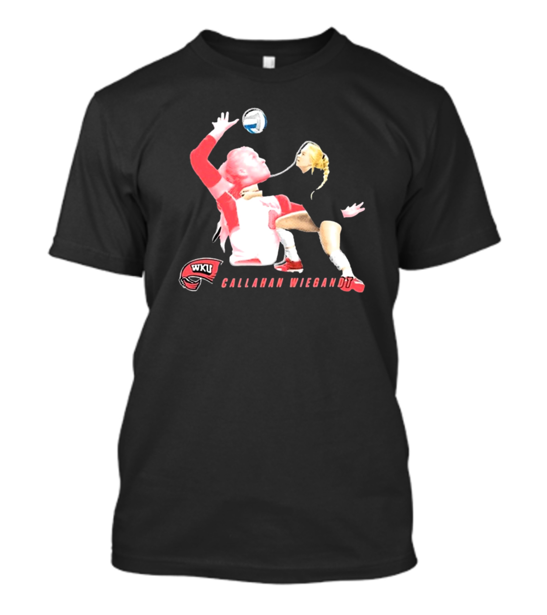 Callahan Wiegandt WKU Volleyball Character T-Shirt
