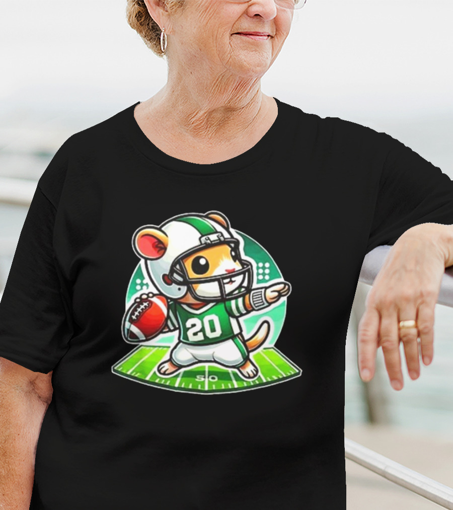 Cute Gerbil Football Quarterback Team Player T-Shirt
