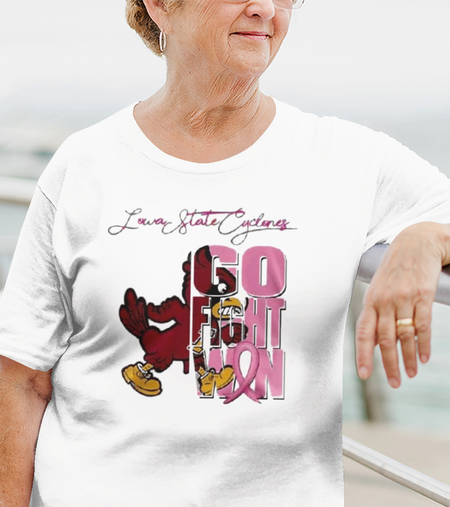 Iowa State Cyclones Go Fight Win Breast Cancer T-Shirt