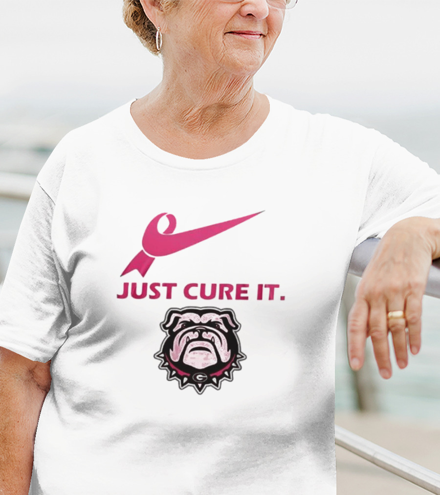 Georgia Bulldogs Just Cure It Pink Ribbon T-Shirt