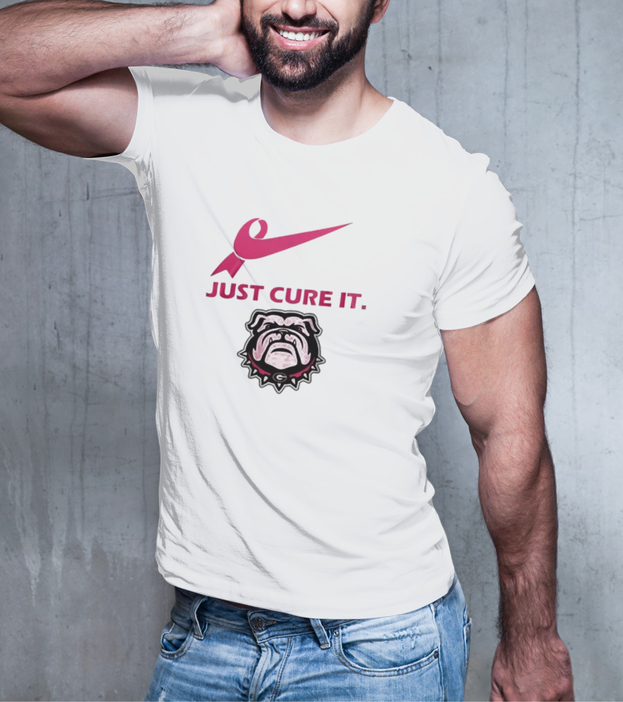 Georgia Bulldogs Just Cure It Pink Ribbon T-Shirt