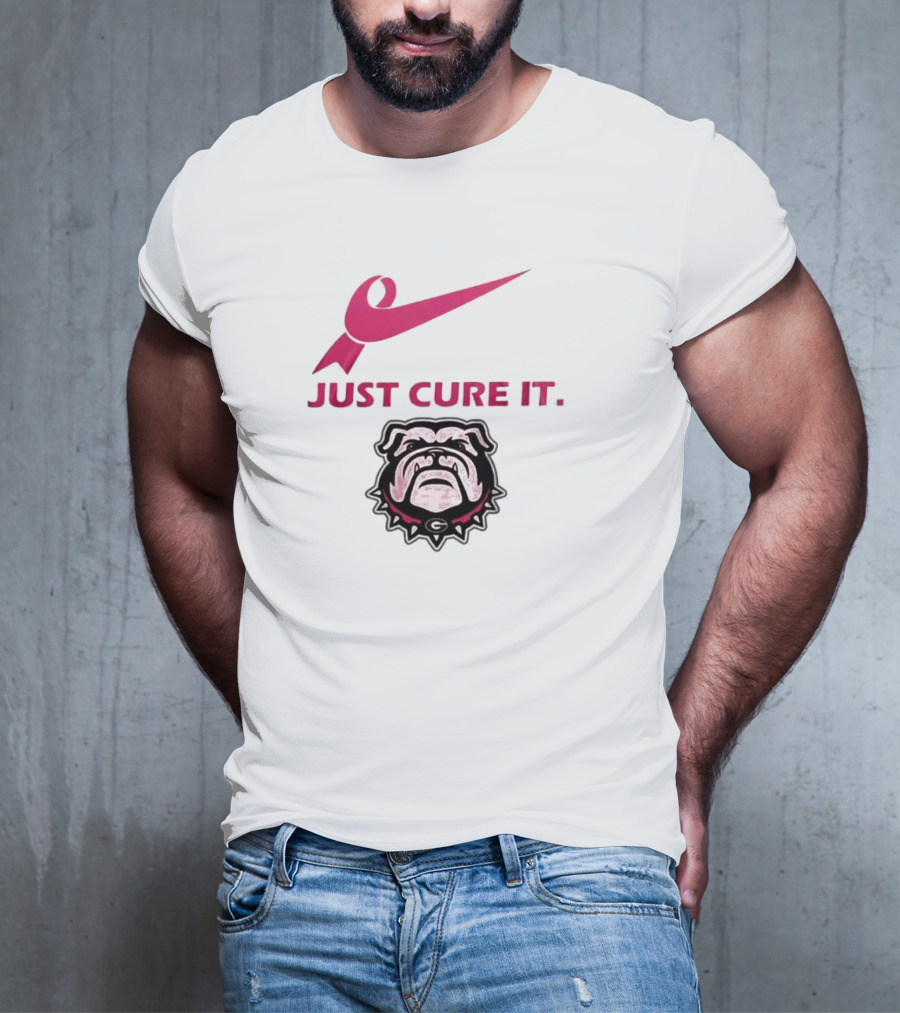 Georgia Bulldogs Just Cure It Pink Ribbon T-Shirt