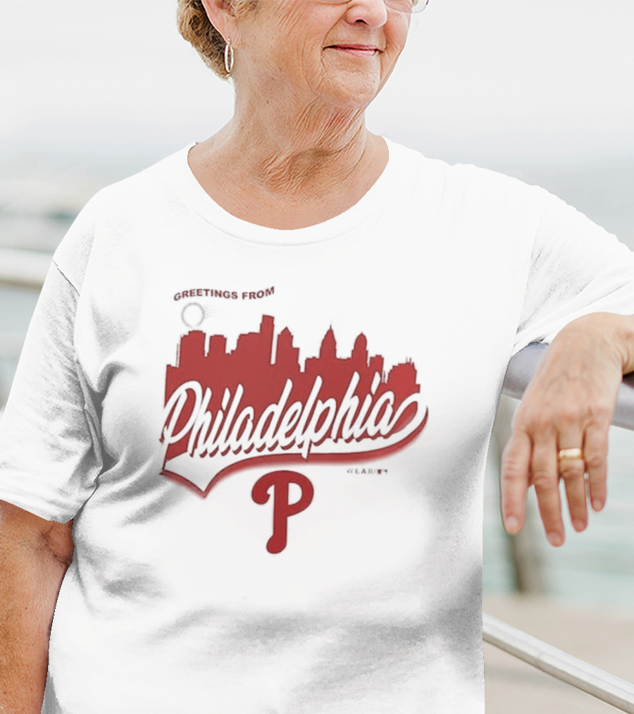 Greetings From Philadelphia Phillies Skyline T-Shirt