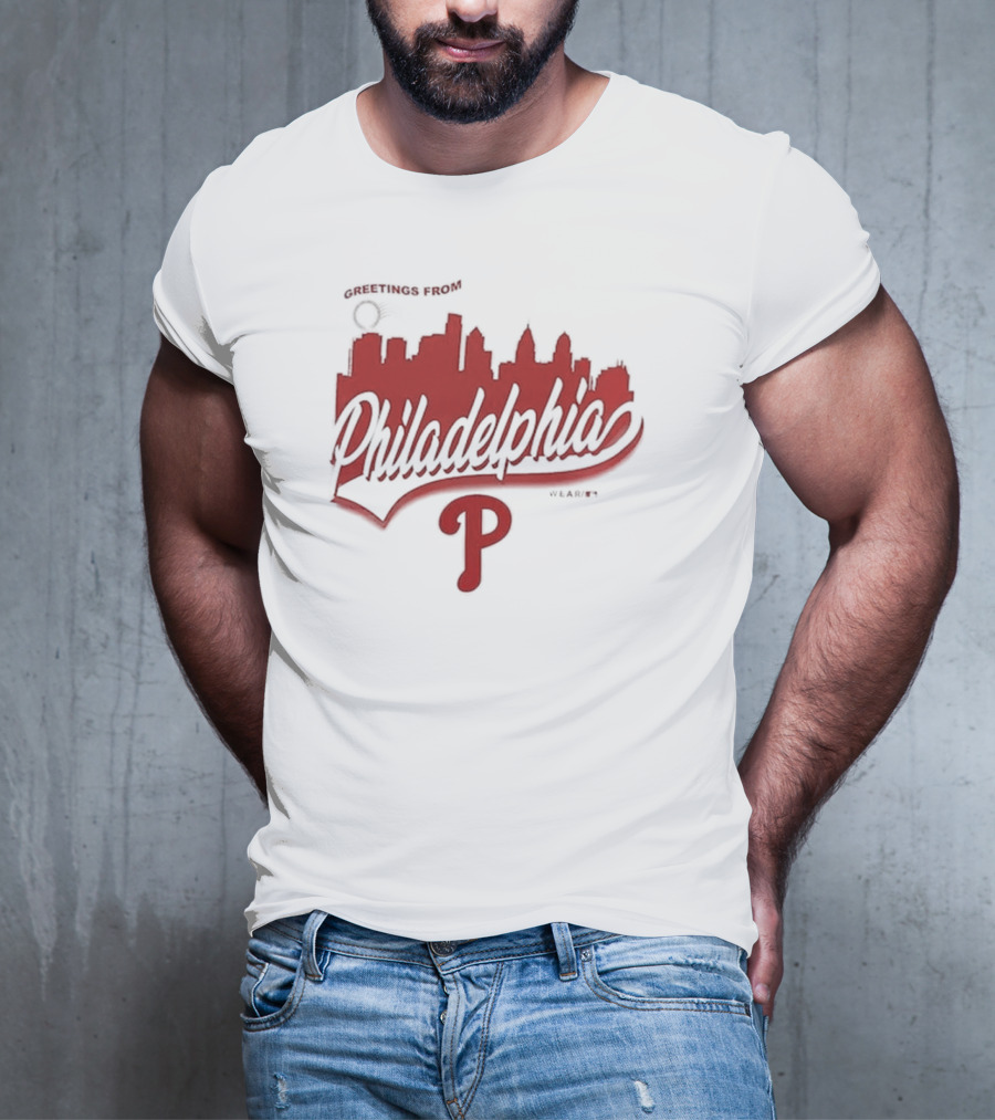 Greetings From Philadelphia Phillies Skyline T-Shirt