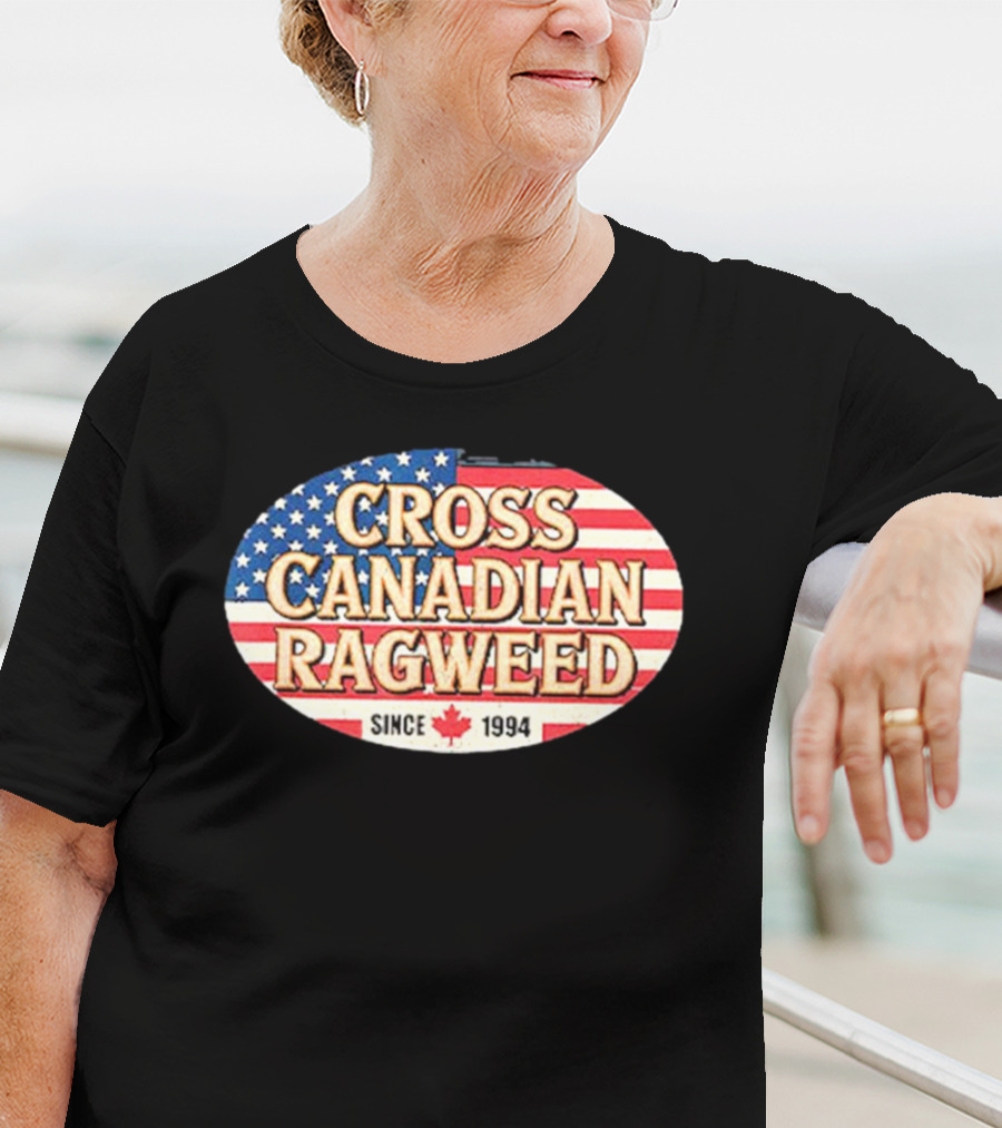 I Miss Ragweed Cross Canadian Ragweed Since 1994 American Flag Background T-Shirt
