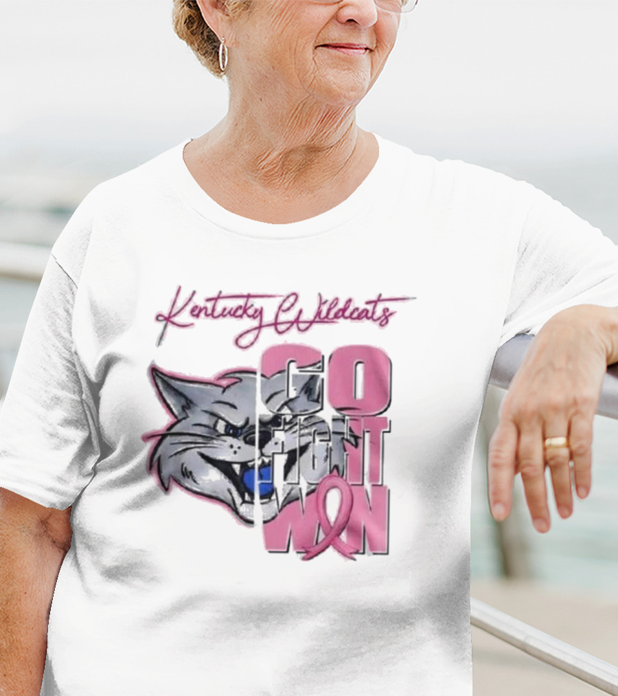 Kentucky Wildcats Go Fight Win Breast Cancer Awareness T-Shirt