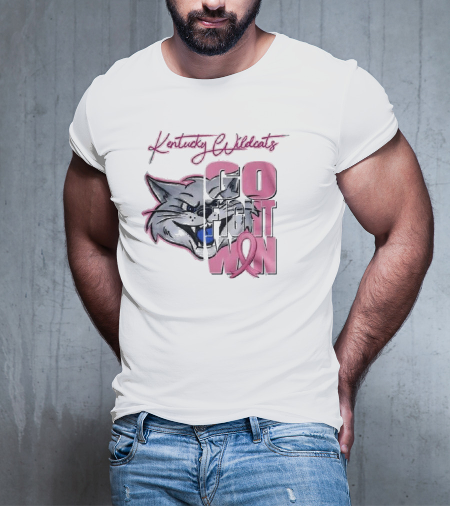 Kentucky Wildcats Go Fight Win Breast Cancer Awareness T-Shirt