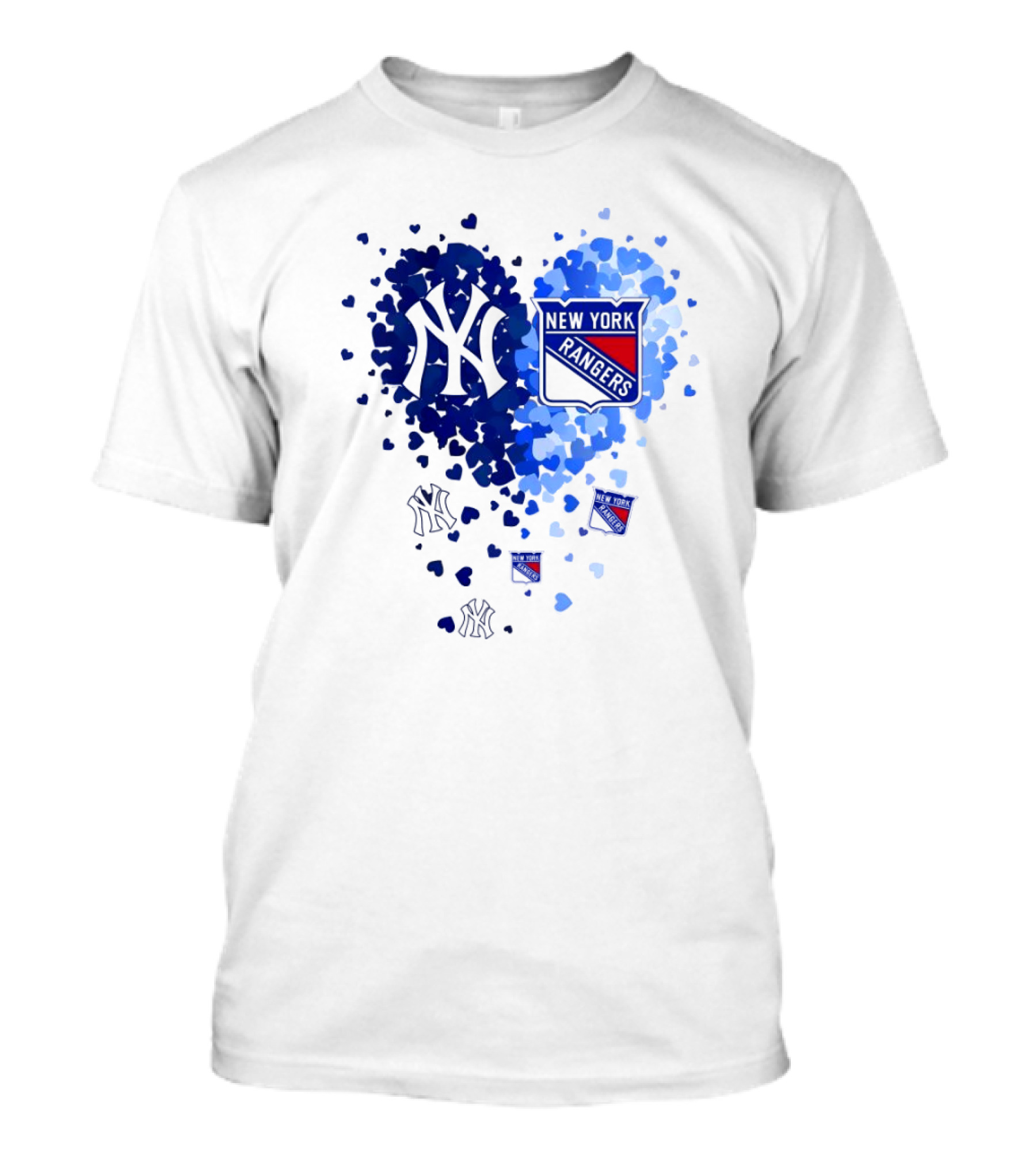 New York Yankees Rangers Heart T-Shirt
