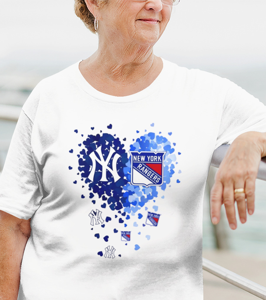 New York Yankees Rangers Heart T-Shirt