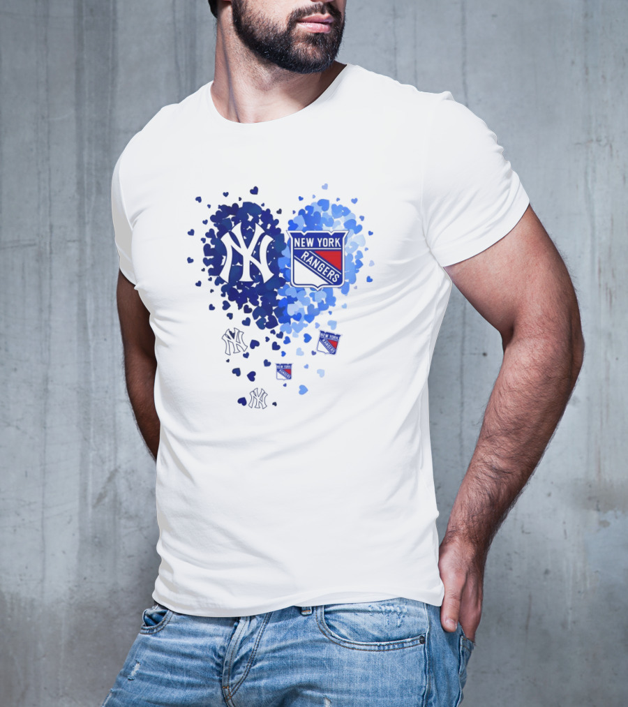 New York Yankees Rangers Heart T-Shirt
