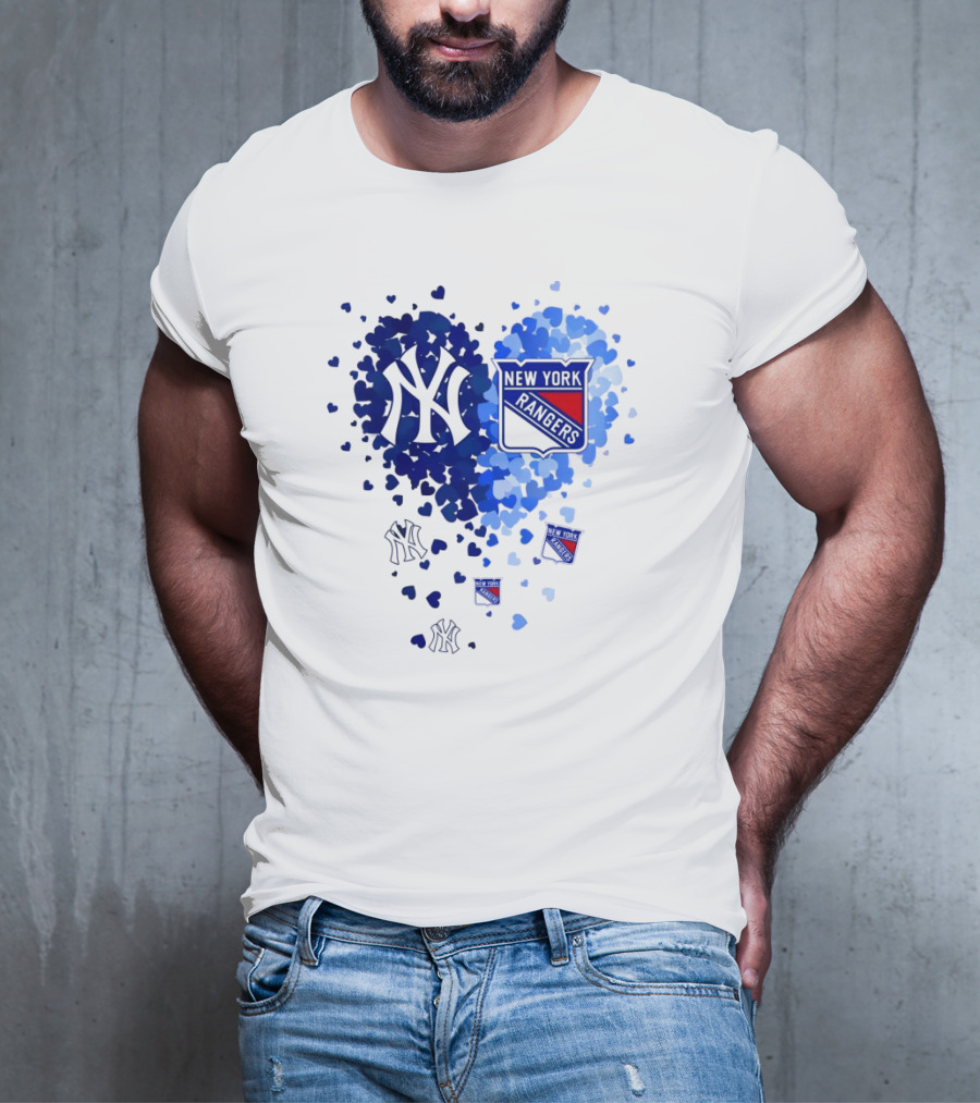 New York Yankees Rangers Heart T-Shirt