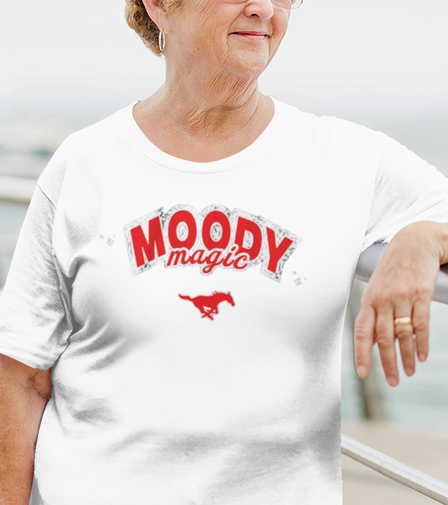 SMU Mustangs Volleyball Moody Magic Red Mustang T-Shirt