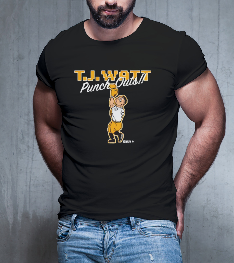 T.J. Watt Punch-Outs Pittsburgh Steelers NFL Boxer Victory T-Shirt