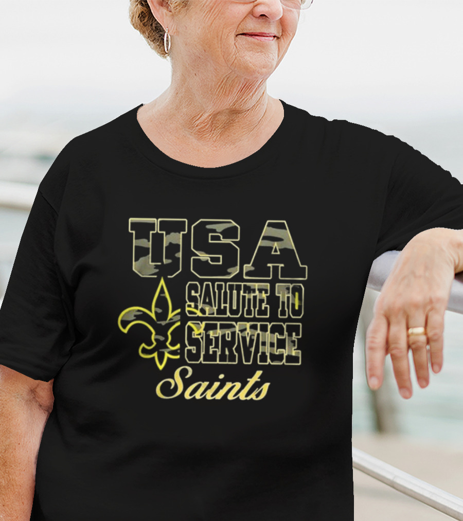 USA Salute To Service Saints Fleur-de-Lis Camo T-Shirt