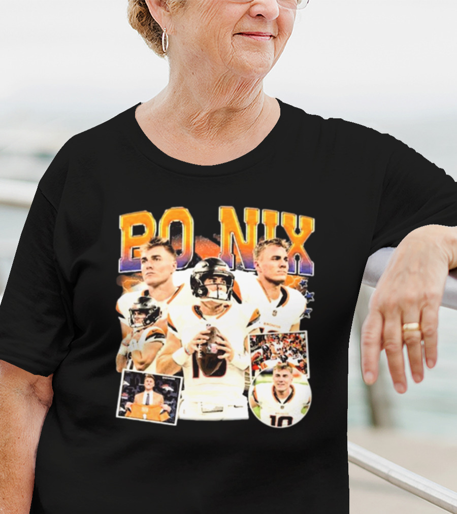 Bo Nix Denver Broncos NFL Vintage Football American T-Shirt