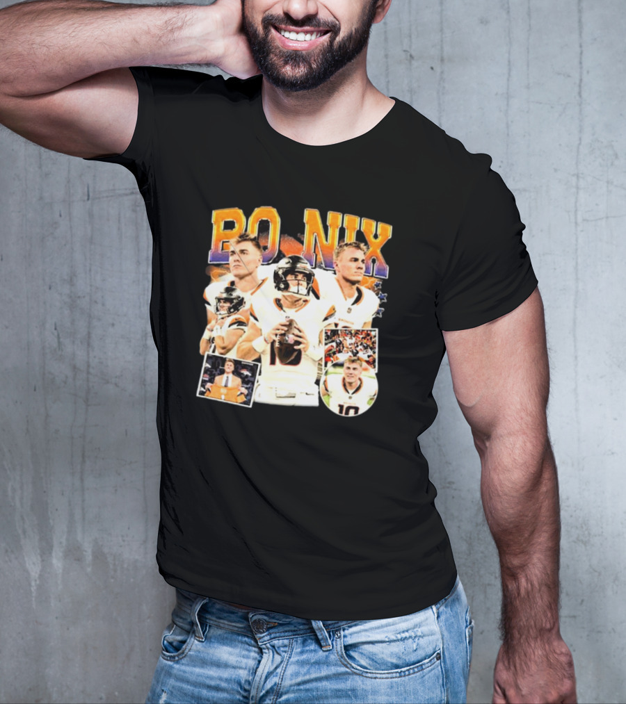 Bo Nix Denver Broncos NFL Vintage Football American T-Shirt