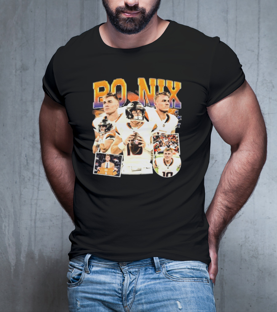 Bo Nix Denver Broncos NFL Vintage Football American T-Shirt