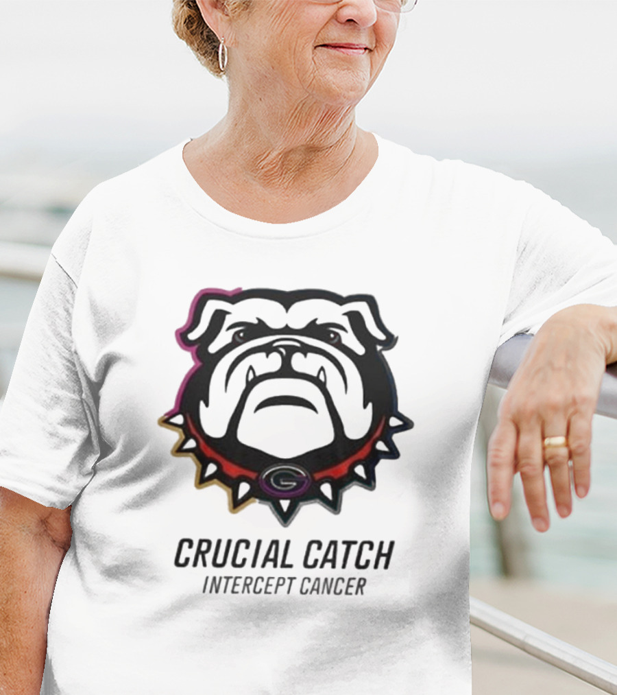 Georgia Bulldogs Crucial Catch Intercept Cancer T-Shirt