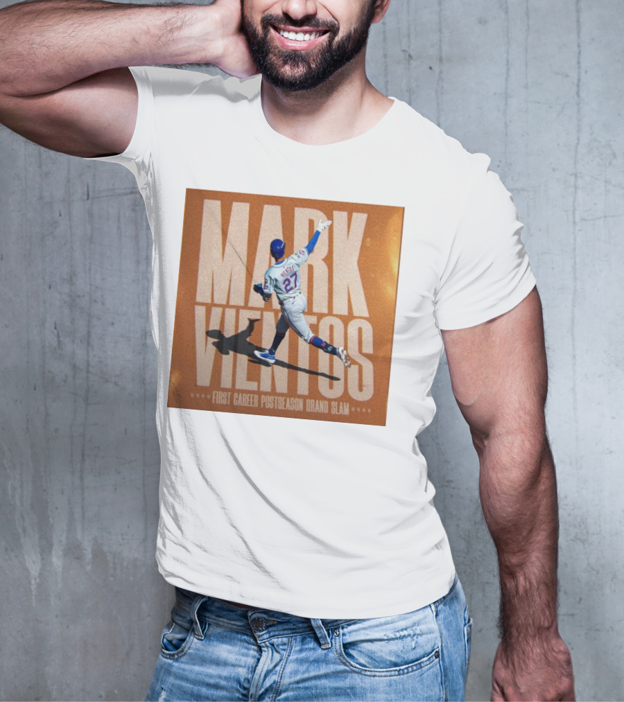 Mark Vientos New York Mets First Career Postseason Grand Slam Baseball Player Action T-Shirt