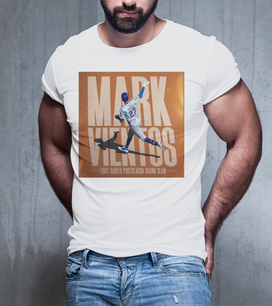 Mark Vientos New York Mets First Career Postseason Grand Slam Baseball Player Action T-Shirt
