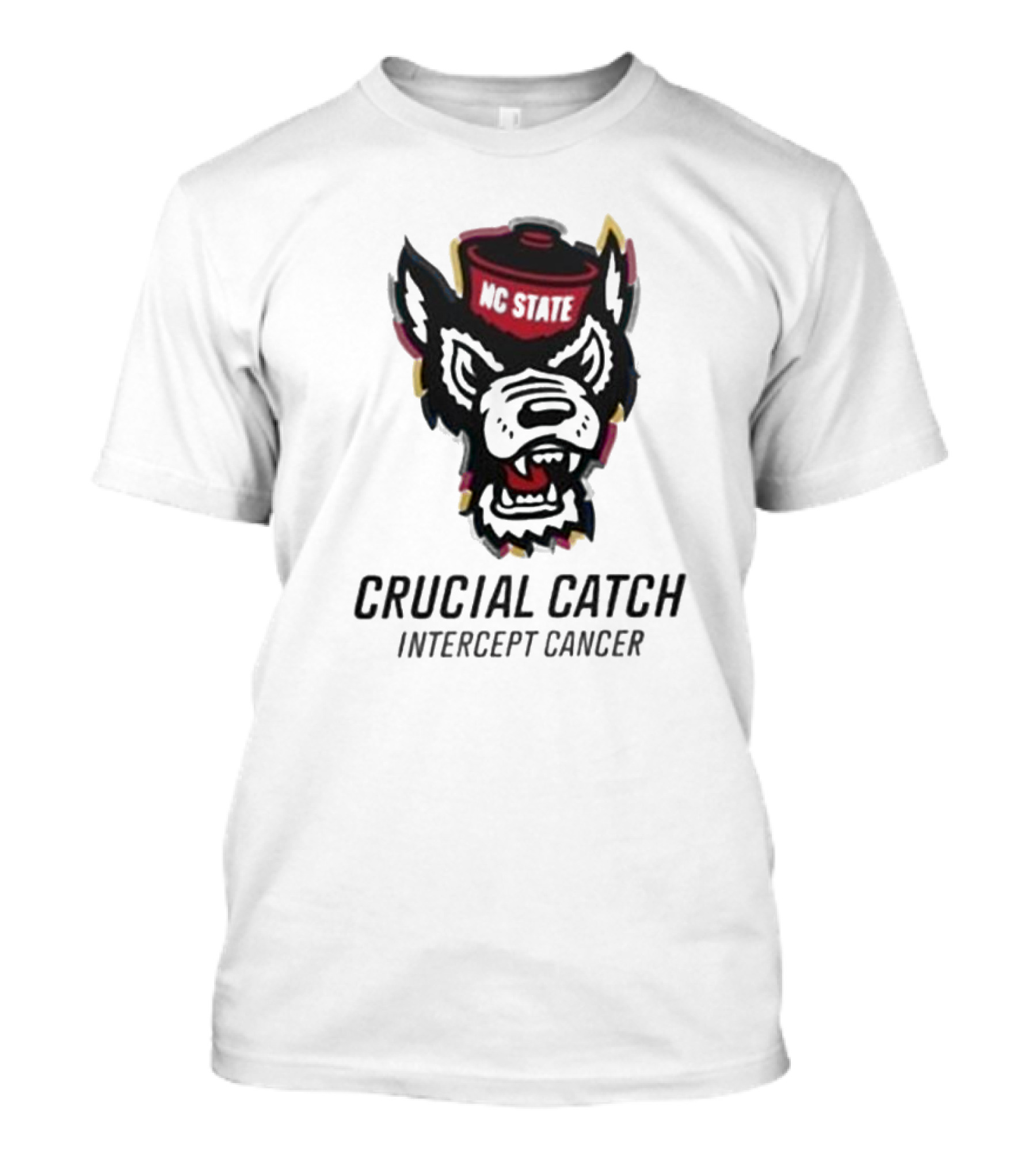 NC State Wolfpack Crucial Catch Intercept Cancer T-Shirt