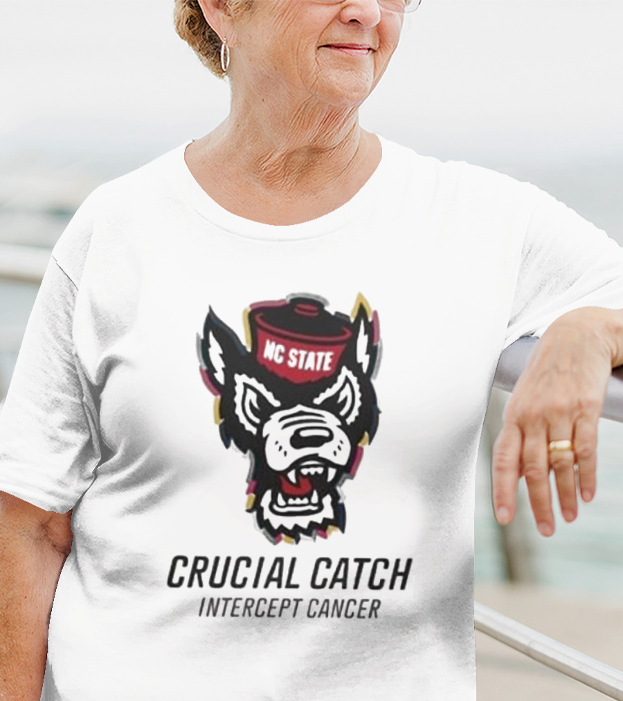 NC State Wolfpack Crucial Catch Intercept Cancer T-Shirt