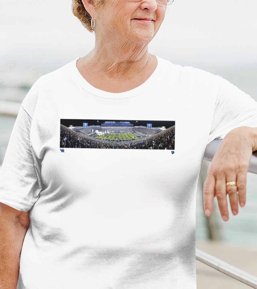 Kentucky Wildcats Football Kroger Field Panoramic Game Night Stadium View T-Shirt