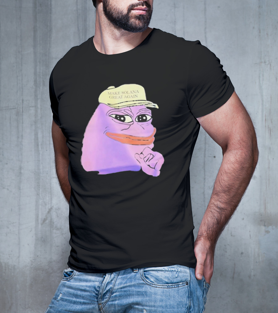 Purple Pepe Make Solana Great Again Hat T-Shirt